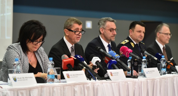 Tisková konference k dokončení bezpečnostních opatření na Letišti Václava Havla Praha, 30. ledna 2018.