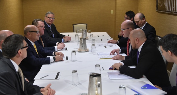 Prime Minister Sobotka kicked off his working trip to the US by meeting representatives of major US corporations in Washington, DC, on Thursday 31 March 2016.