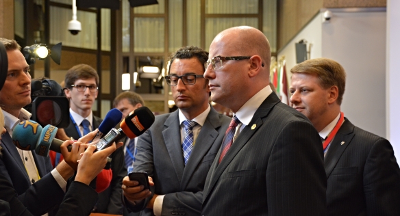Vyjádření předsedy vlády Bohuslava Sobotky před mimořádným summitem v Bruselu, 23. září 2015.