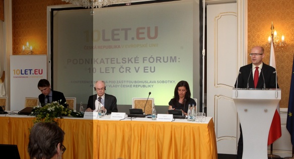 On 30 April 2014, Prime Minister Sobotka and President of the European Council Herman Van Rompuy attended the &ldquo;Ten Years of the Czech Republic in the EU&rdquo; Business Forum, held at Lichtenstein Palace.