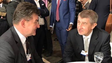 Premier Andrej Babiš held talks with Chairman of the 72nd General Assembly of the UN Mr Miroslav Lajčák, 25 January 2018.
