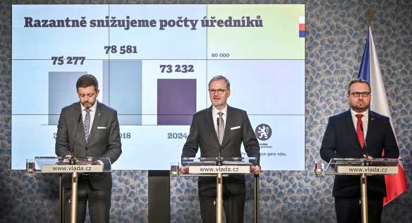 Tisková konference po jednání vlády, 22. listopadu 2023.