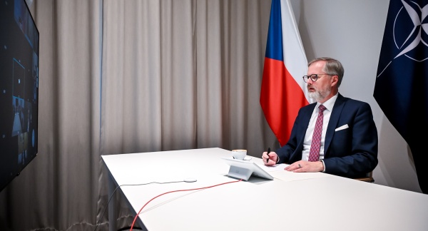 Prime Minister Petr Fiala participated via videoconference in a meeting of leaders of the so-called coalition willing to help Ukraine on October 24, 2025.