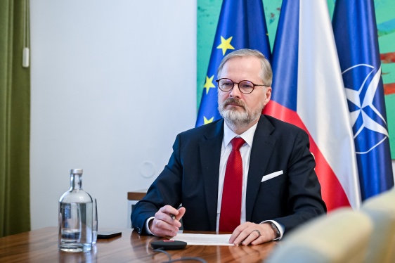 Premiér Petr Fiala se zúčastnil videokonference evropských lídrů k bezpečnosti Evropy.