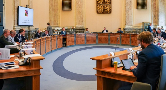 Vláda se po vládních prázdninách sešla v jednacím sále Strakovy akademie k další pravidelné schůzi, 21. srpna 2024.
