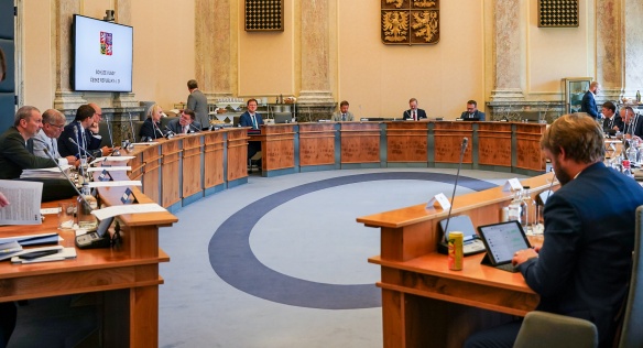 Vláda se po vládních prázdninách sešla v jednacím sále Strakovy akademie k další pravidelné schůzi, 21. srpna 2024.