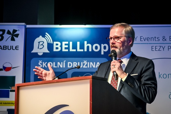 Premiér Petr Fiala vystoupil s úvodním projevem na konferenci Školství 2025, 3. prosince 2024.